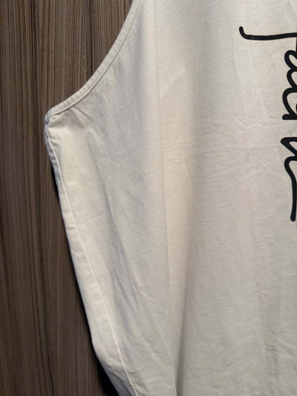 White Racerback Tank Top with 'Faith' Script - Picture 4 of 6